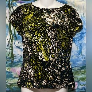 Worthington Short Sleeve Top in Green and Black